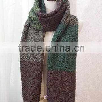 New Fashion Patchwork Wool Knitted Unisex Man Woman Winter Scarf photo-4