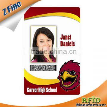 Portrait smart ID Card with barcode / QR number for compus/company