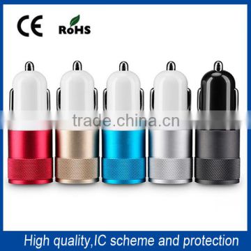 Electric Custom Mini USB Car Charger 2 Port For Iphone Cell Phone