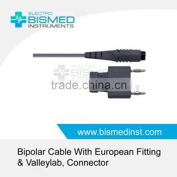 Bipolar Cable With European Fitting & Valleylab, Connector