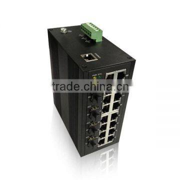 Industrial Fiber Media Converter 4*10/100M Base-TX and 2*100M Base-FX