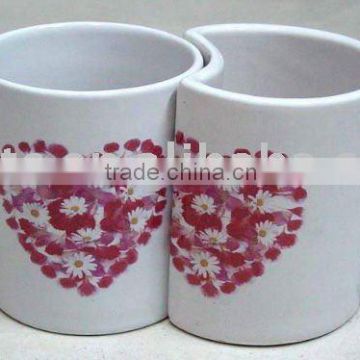 Top grade gift ceramic lovers mug with decal