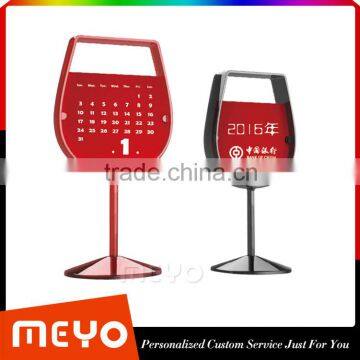 Cheap Good Looking Wine Glass Shape Calendar,Red Color Wine Glass 2016 Monthly Calendar