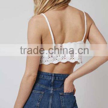 2016 Women Hand Crochet Tie-Front Bralet HSS3038 photo-4