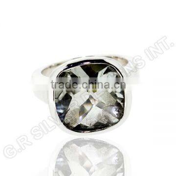 green amethyst gemstone rings jewelry,wholesale sterling 925 silver bezel set rings jewellery