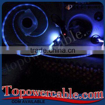 Retractable Ultra Thin Visible Flow LED Light Micro USB Charging Sync Cable photo-4
