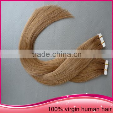 top quality 7a unprocessed double drawn2015 hot sale tape hair extensions russian hair tape hair extensions