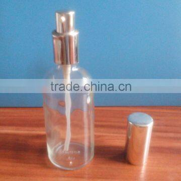 100ml clear essential oil bottle with aluminum pump wholesale