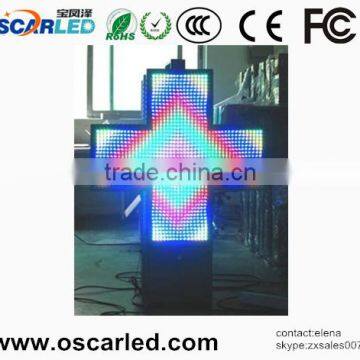 China Hot Sale Outdoor Full Color LED Cross Display Sign,outdoor LED Screen
