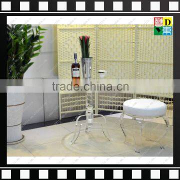 2016 Modern Clear Round plexiglass/acrylic coffee/dining table for home/hotel/office