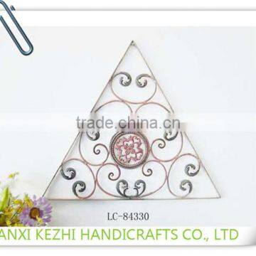 LC-84330 Vintage home hanging metal triangle wrought iron wall decor