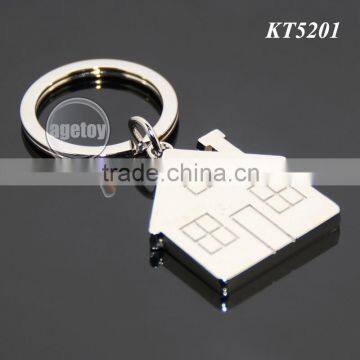 Mini House Shaped Promotional Zinc Alloy Silver Blank Metal House Shape Key Holder photo-2