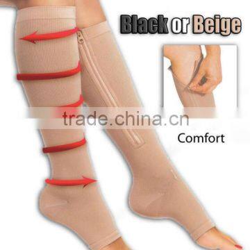 HOT SALE Zip Sox Compression Socks Zipper Leg Support Knee Open Toe Compression Socks