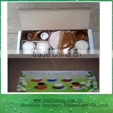 stock wholesale 220cc zebra stoneware tea set with foam package