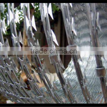 china supplier razor concertina barbed wire (hot dip galvanized BTO-22,BTO-18,BTO-28,CBT-60,CBT65)