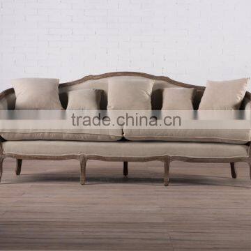 European fabric sofa with carved solid wood frame XJ2010-3