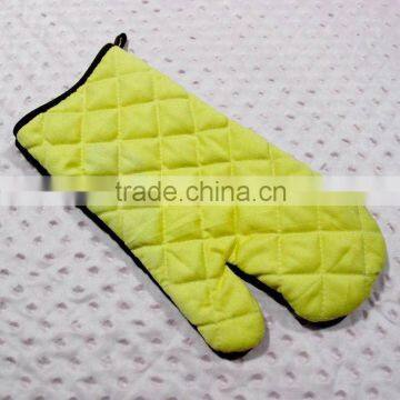 100% cotton twill oven mitt popular hot resistant yellow kitchen glove