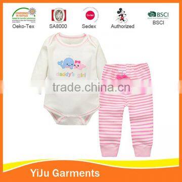 Top selling combed soft cotton baby clotehs baby clothing baby girl clothes