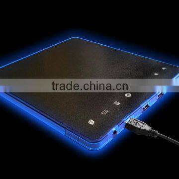 NEW Mousepad Mouse Pad Mat With Blue LED Light + 4 Ports USB Hub for PC Laptop