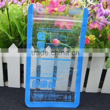 transparent lamination custom printed zipper bag with air hole , phone accessories packing header bag