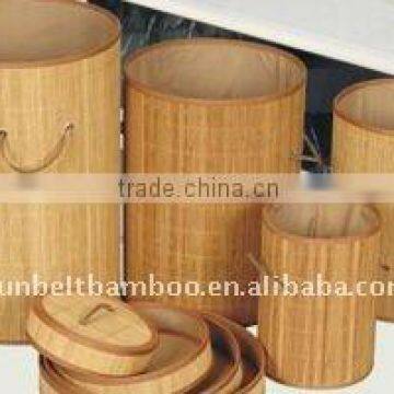 Natural bamboo laundry basket