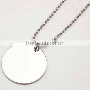 Blank Round Disk Pendant Fashion Ball Chain Necklace photo-3