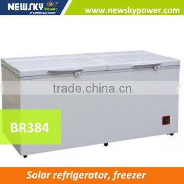 New design BR384L half freezer half refrigerator DC refrigerator solar freezer