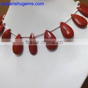 Red Jasper Faceted Pear