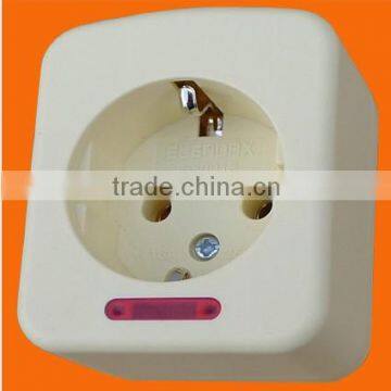 Europe style 1 way extension socket with earth (E5001E)