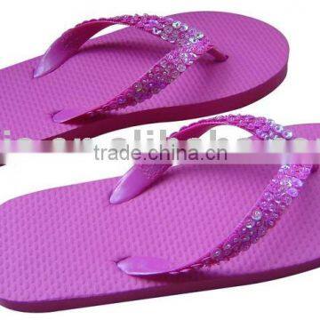 decoration shining strap flip flop