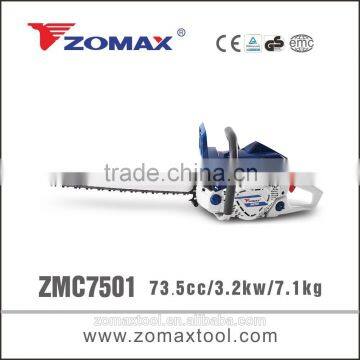 chain saw crankshaft 3.2kw ZMC7501 firewood saw with oregan chain and bar