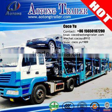 Juyuan 2 axles car transport truck trailer for sale (4-32 units vehicle carrier optional)