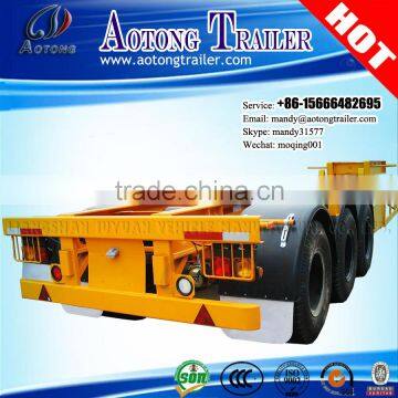 AOTONG Low Price 40FT 3 Axle Skeleton Semi Trailer , 40FT Container Chassis Trailer photo-2
