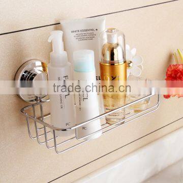 Kitchen/bathroom metal storage basket/holder with suction cup