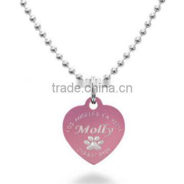 Low price and high quality pink dog tags