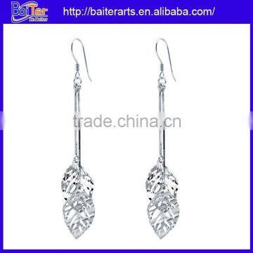 Custom Bridal Sterling Silver Earring,Rose Gold Butterfly Earring,Long Pearl Bridal Earring photo-2