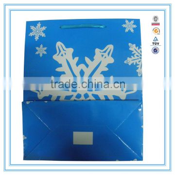 handbags wholesale china blue snowflake printing unique paper bag