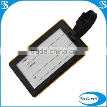 Standard size pvc luggage tag, soft pvc luggage tag