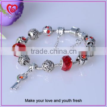 Sterling silver bracelet Fashion bracelet Factory Wholesale key heart shape charm bracelet