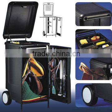 Saddle box with plastic body