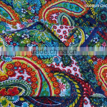 Indian Handmade Quilt Queen Kantha Bedspread Cotton Blanket Gudari Jaipur Rajai