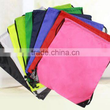 Promotion custom printed candy colors drawstring rucksack made in china