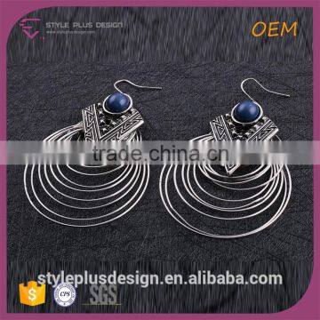 E75340401 All Types Of Self Piercing Hoop Fashion Design Hanging Earrings With Layered Circle Siderosphere