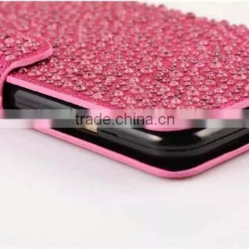 Rhinestone Phone Case OEM Flip Leather Case Cover For Samsung Galaxy Grand 2 photo-6