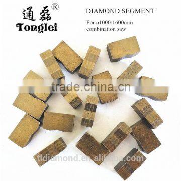 Free sample high durableness 1000/1600mm diamond granite and marble gang saw segment