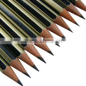 7 Inches Good Quality Wood HB Pencil Stripe Pencil Dipped On Top