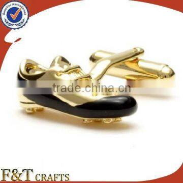 Party Gift Golden Shoes shape Custom Logo Metal Cufflinks