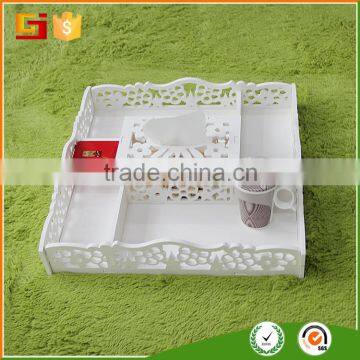 reusable novelty plastic restaurant food serving tray with tissue box