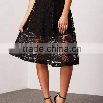Ladies Sexy Perspective 2 Layers Lace Skirt photo-4
