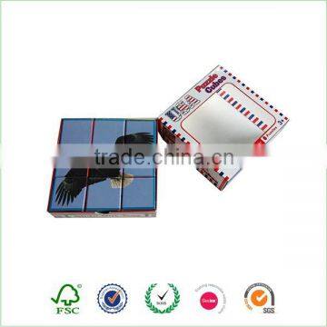 Printed paper material picture puzzle cube